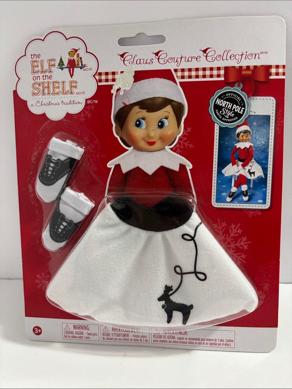 ELF White and Black Rockin' Reindeer Skirt Outfit